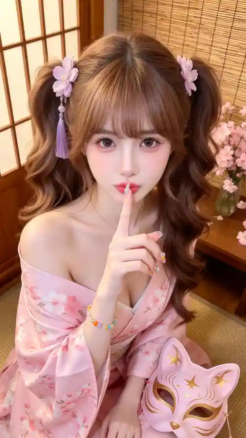 4k卷发壁纸 - 好看 - 少女 - 樱花「哲风壁纸」