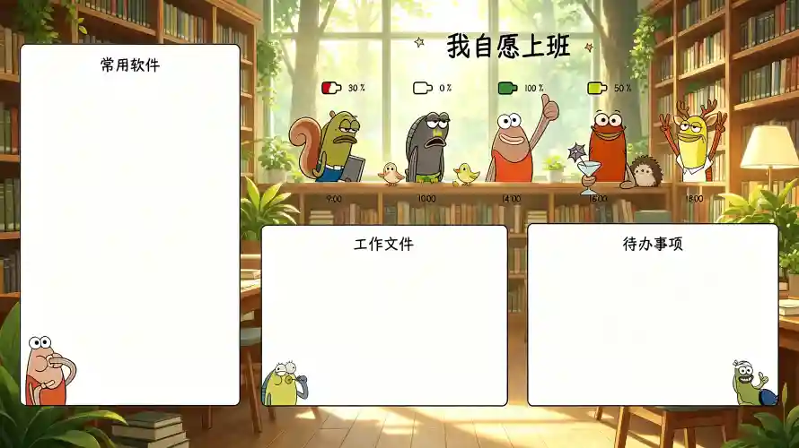 3k办公壁纸-暖光 - 趣味-图书馆「哲风壁纸」
