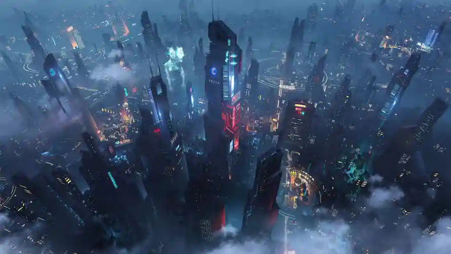 4k云雾壁纸-夜景 - 灯光-霓虹「哲风壁纸」