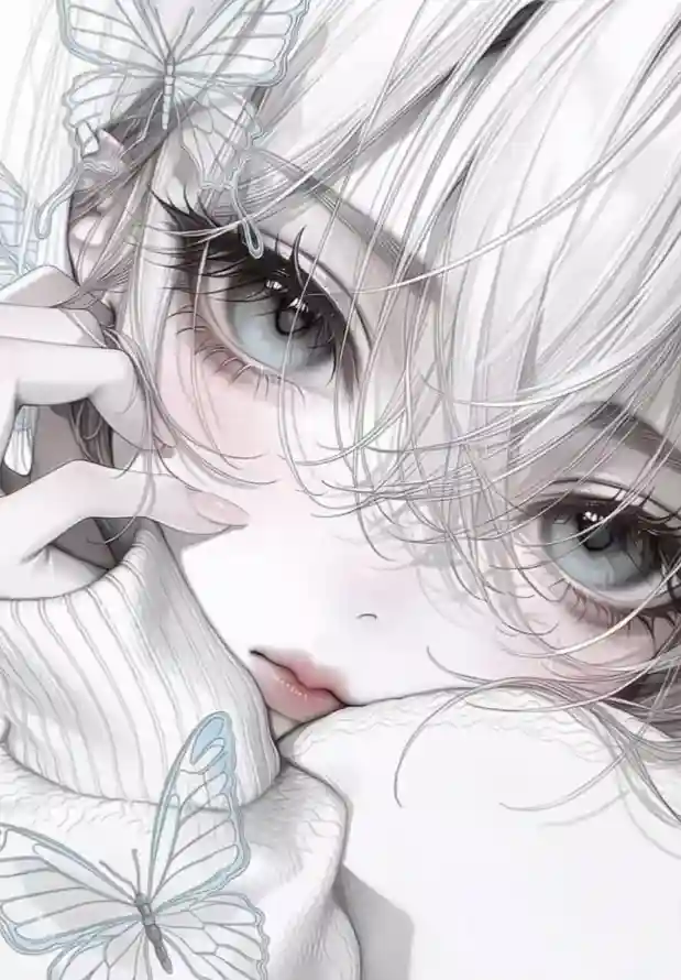 4k少女壁纸 - 插画 - 清冷 - 白发「哲风壁纸」