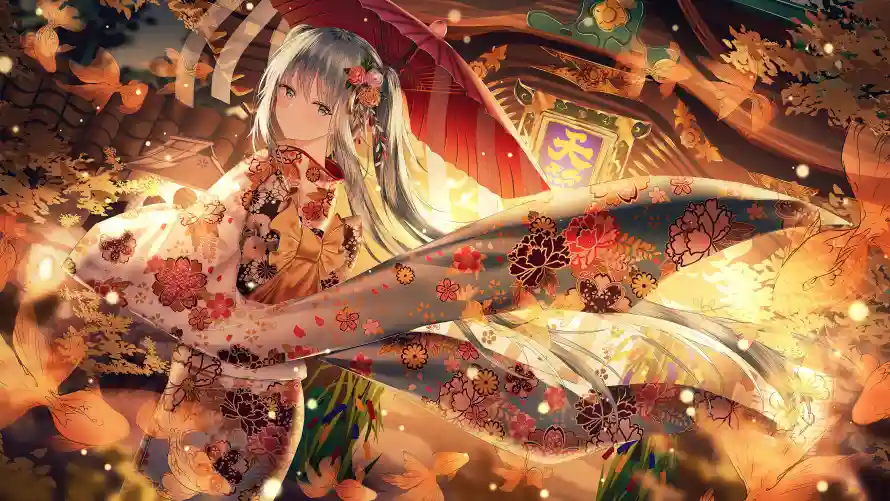 8k动漫壁纸-古风 - 和服-暖光「哲风壁纸」