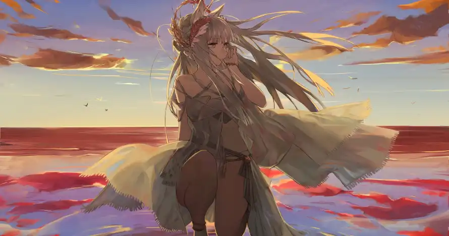 3k动漫壁纸-夕阳 - 插画-泳装「哲风壁纸」