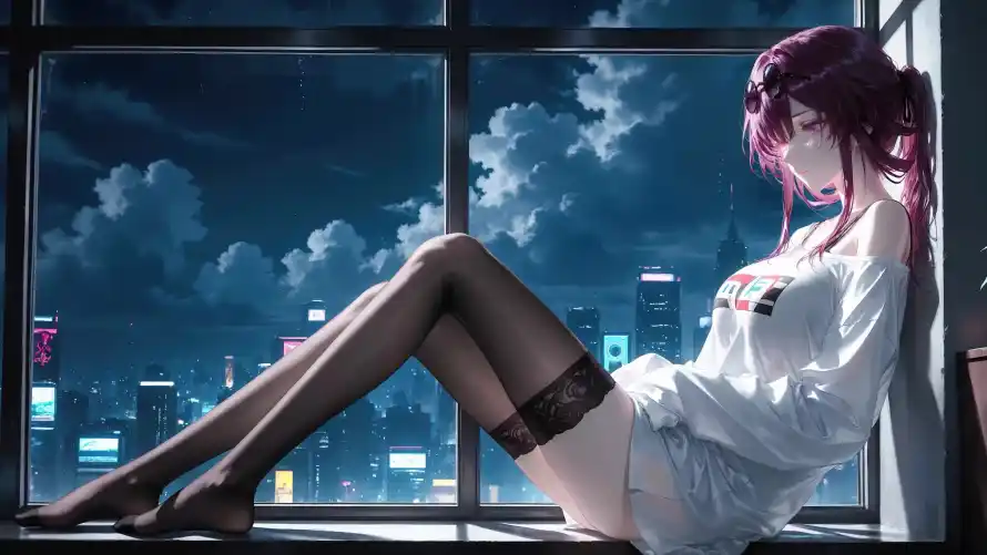 4k夜晚壁纸 - 云 - 红发 - 都市「哲风壁纸」