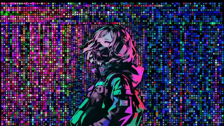 4k少女壁纸-插画 - 短发-背包「哲风壁纸」