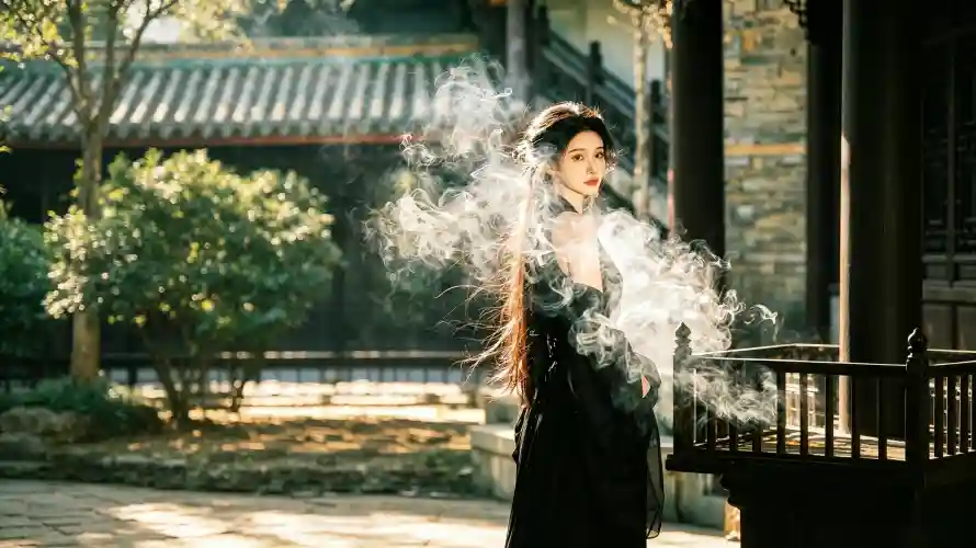 3k光影壁纸-好看 - 汉服-绿植「哲风壁纸」