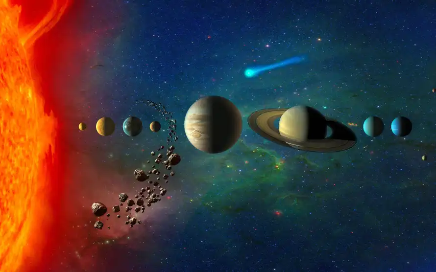 4k土星壁纸-太空 - 太阳-彗星「哲风壁纸」