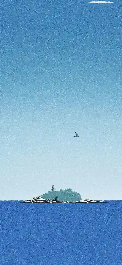 4k卡通壁纸 - 孤岛 - 晴空 - 海岛「哲风壁纸」