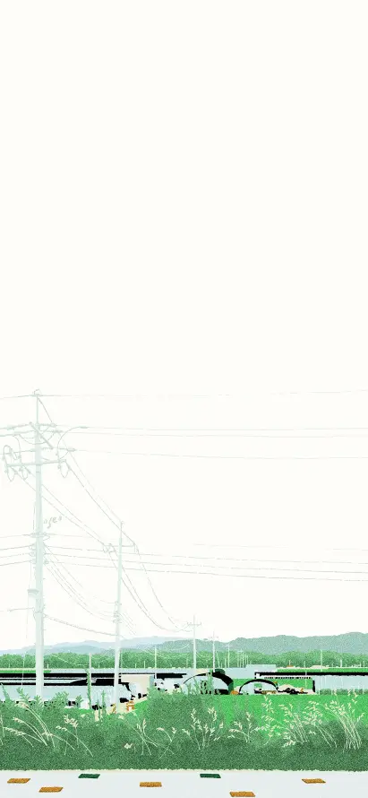 4k户外壁纸 - 插画 - 河水 - 绿地「哲风壁纸」