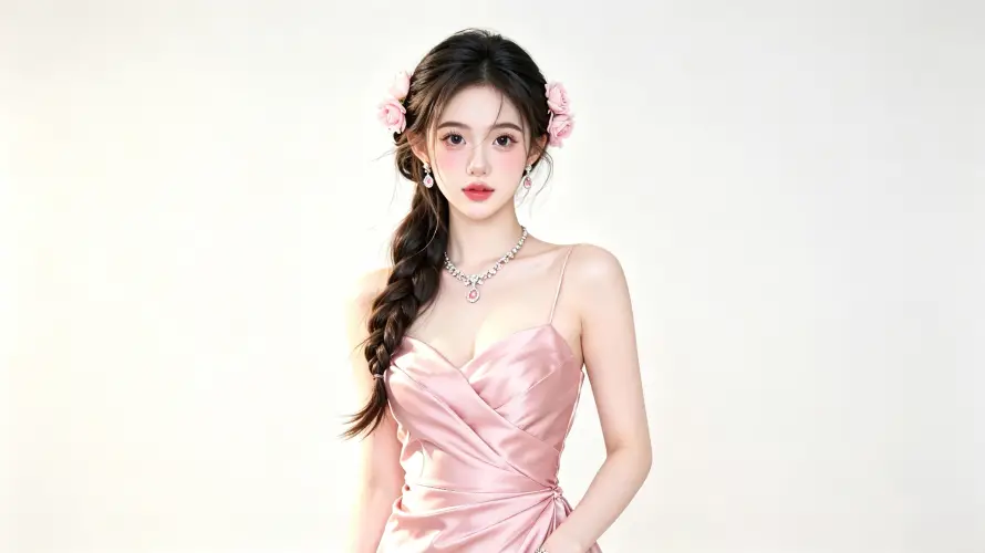 3k好看壁纸-红唇 - 编发-美女「哲风壁纸」