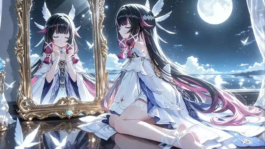 4k云朵壁纸-原神 - 夜晚-月亮「哲风壁纸」