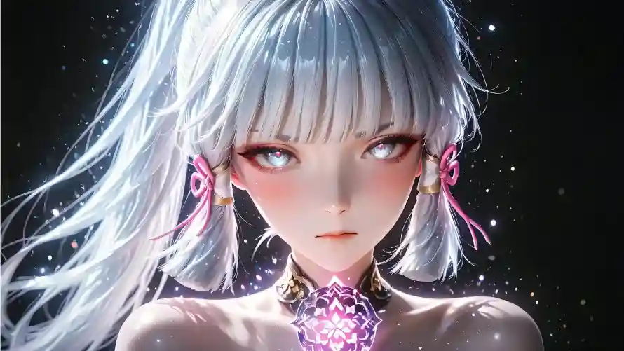 4k光效壁纸-原神 - 少女-白发「哲风壁纸」