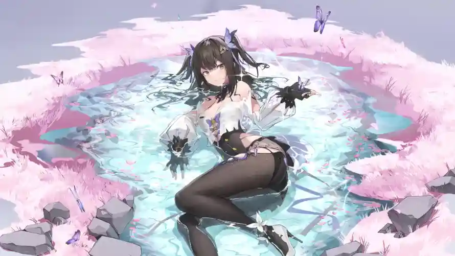 4k少女壁纸-碎石 - 花海-蝴蝶「哲风壁纸」