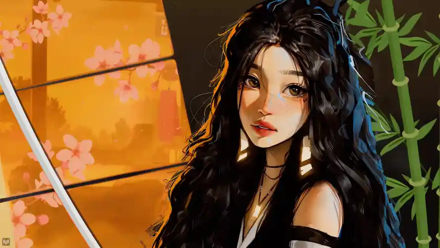 4k古早壁纸-古风 - 少女-插画「哲风壁纸」