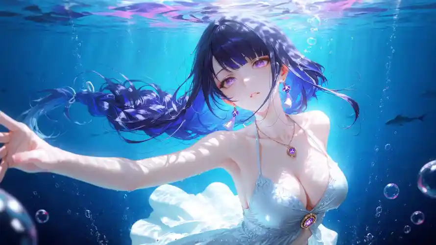 4k原神壁纸-插画 - 气泡-水下「哲风壁纸」