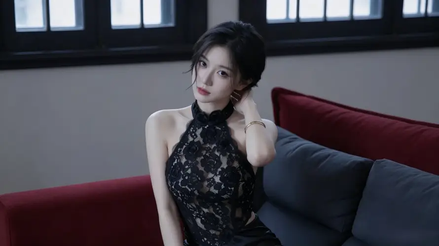 3k室内壁纸-时尚 - 红唇-美女「哲风壁纸」