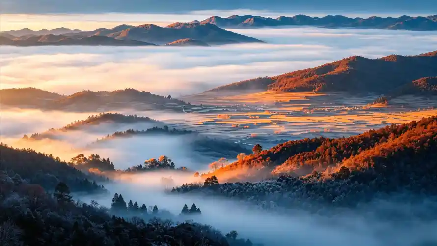 3k云海壁纸-山峦 - 日出-晨光「哲风壁纸」