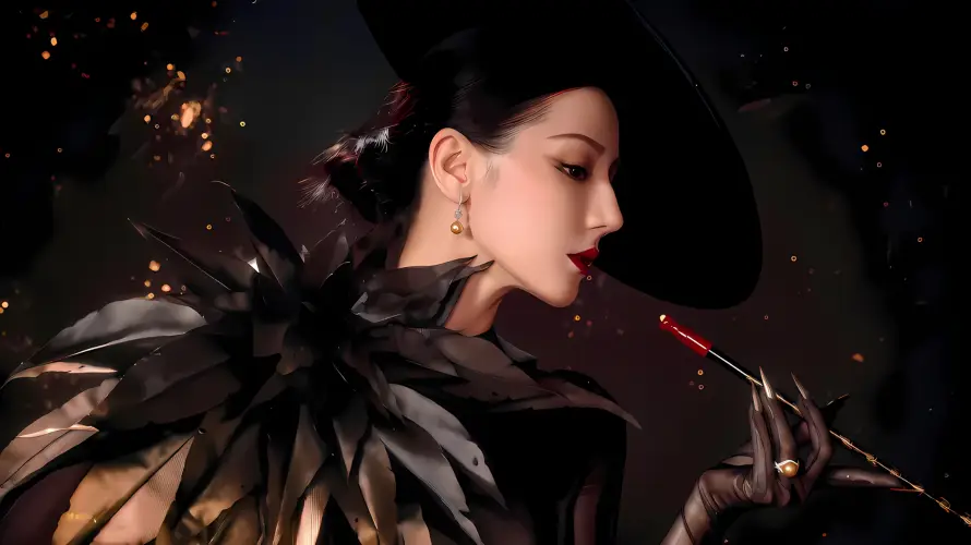 2k侧颜壁纸-冷艳 - 明星-红唇「哲风壁纸」