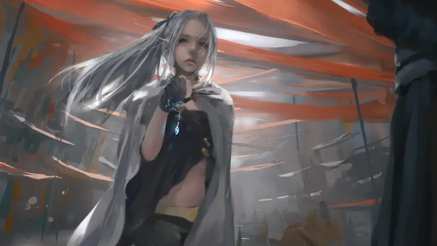2k少女壁纸-披风 - 插画-橙光「哲风壁纸」