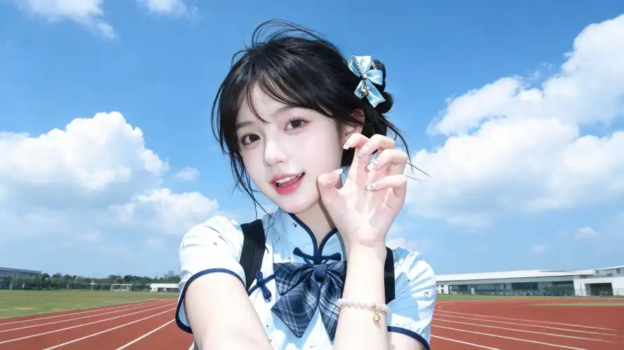 3k好看壁纸-少女 - 户外-操场「哲风壁纸」