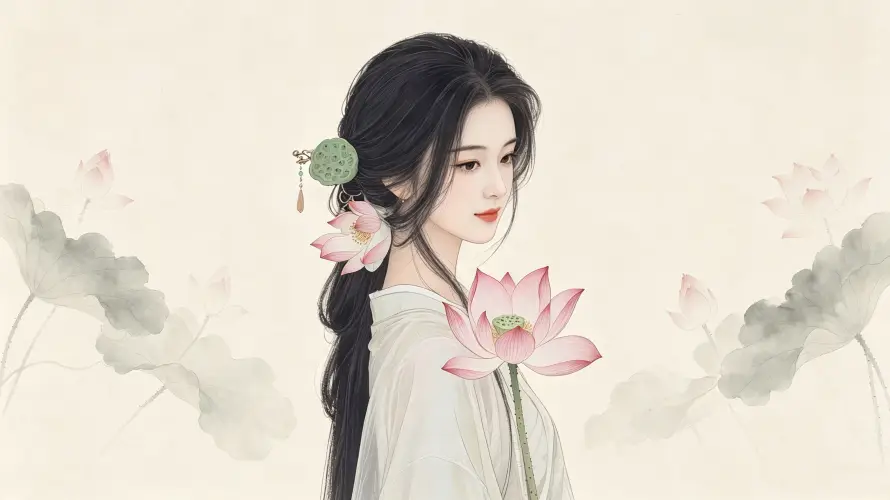3k发簪壁纸-古装 - 国风-手绘「哲风壁纸」