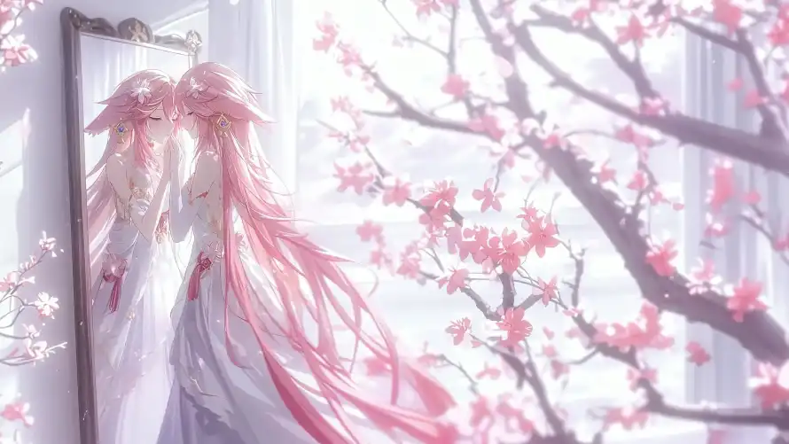 4k原神壁纸-古风 - 少女-樱花「哲风壁纸」
