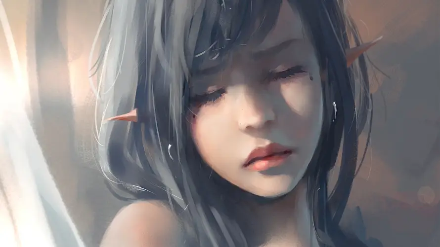 2k光影壁纸-女性 - 插画-泪痣「哲风壁纸」