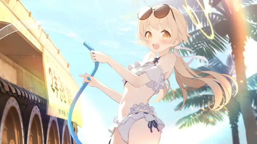 4k墨镜壁纸-夏日 - 少女-沙滩「哲风壁纸」