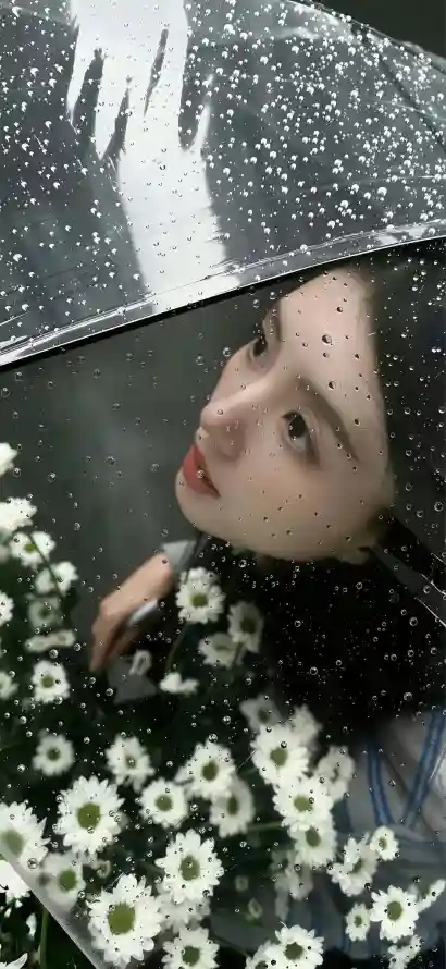 4k侧脸壁纸 - 少女 - 美女 - 花束「哲风壁纸」