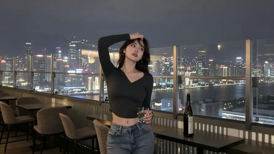3k好看壁纸-美女 - 都市-酒吧「哲风壁纸」