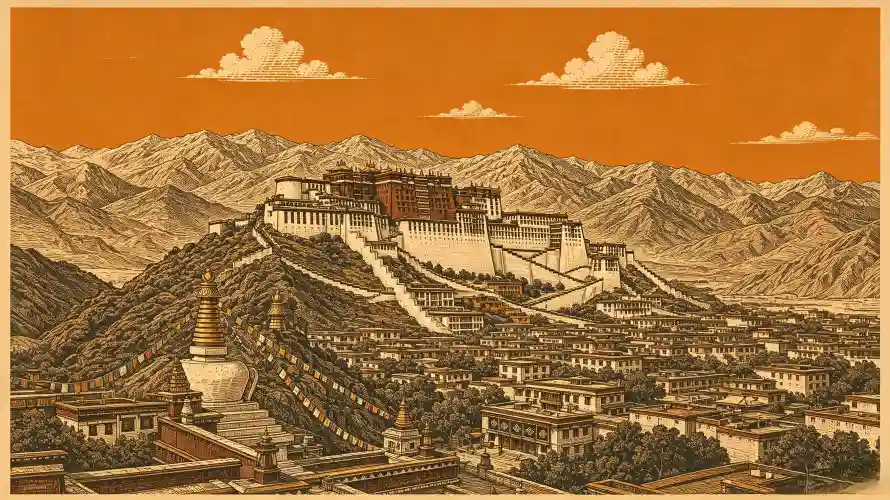 3k佛塔壁纸-地标 - 山脉-拉萨「哲风壁纸」