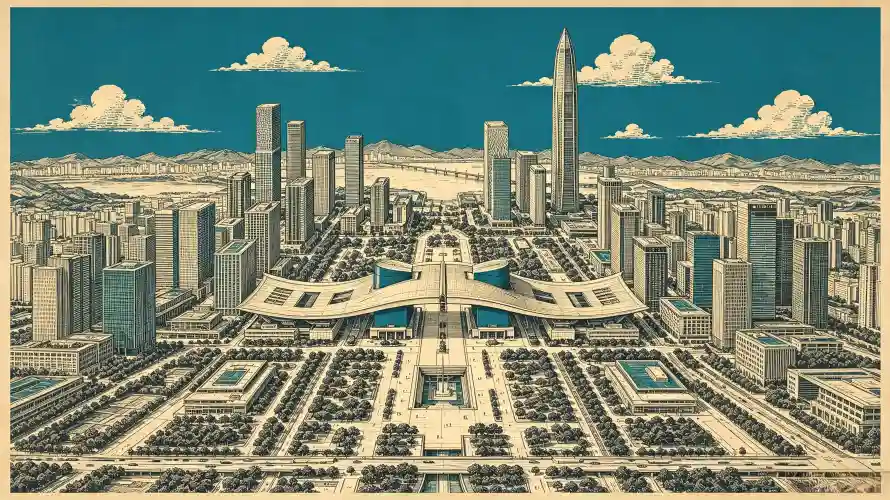 3k插画壁纸-深圳 - 摩天楼-城市规划「哲风壁纸」