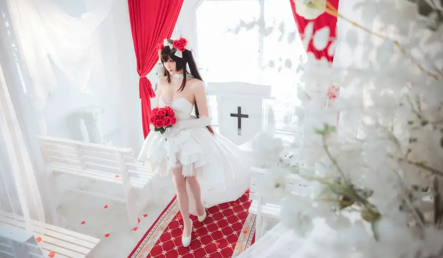 4k婚纱壁纸-教堂 - 新娘-白纱「哲风壁纸」