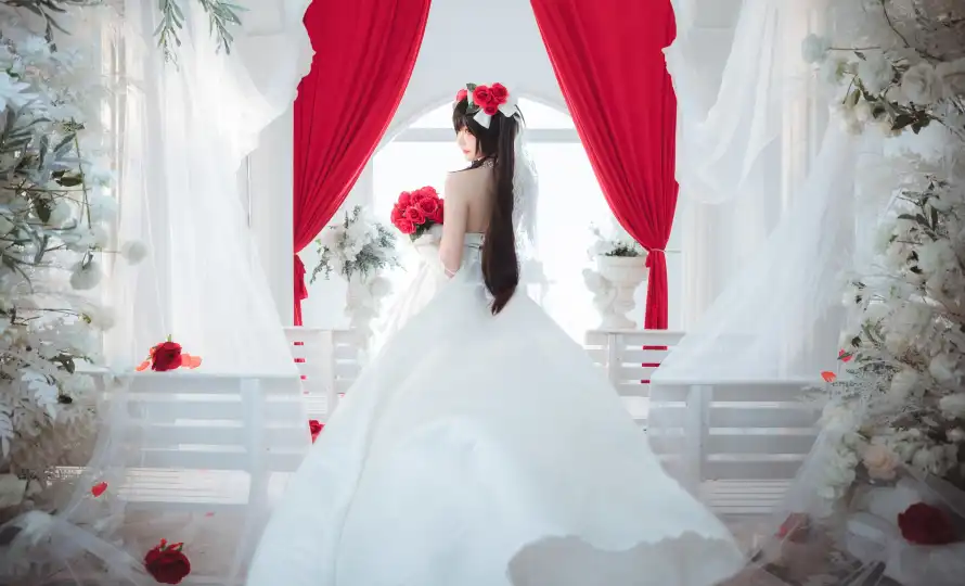 4k婚礼壁纸-婚纱 - 新娘-纯白「哲风壁纸」