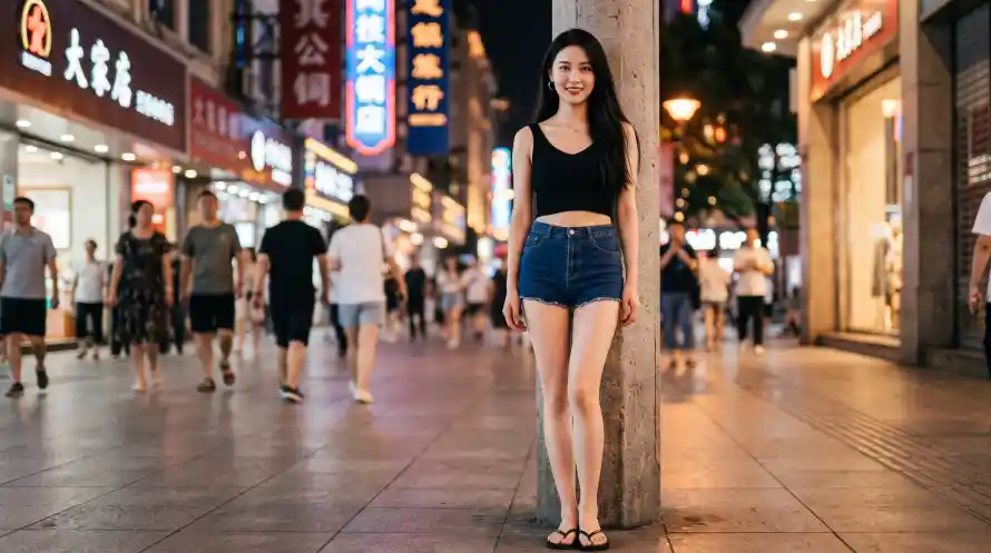 6k夜景壁纸-微笑 - 街拍-路人「哲风壁纸」