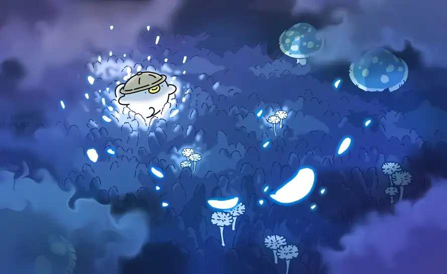 2k卡通壁纸-发光 - 可爱-夜空「哲风壁纸」