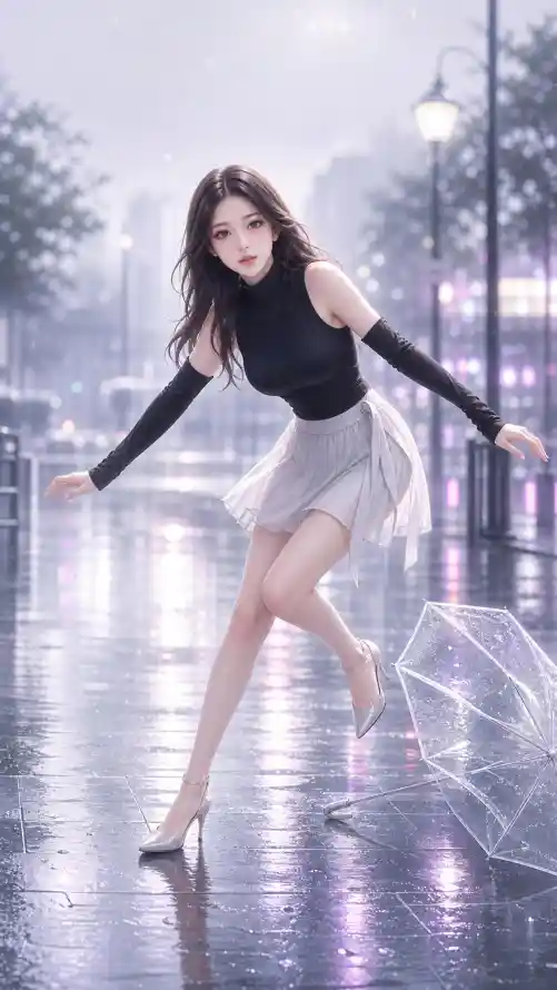 4k好看壁纸 - 纱裙 - 街拍 - 长发「哲风壁纸」