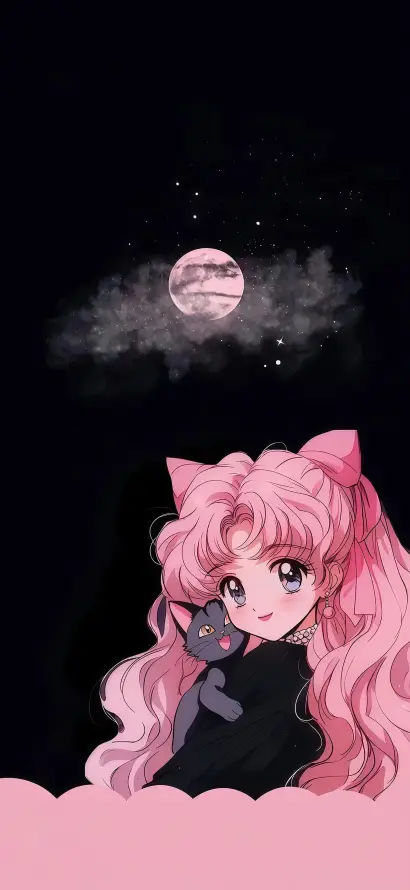 4k卷发壁纸 - 夜晚 - 少女 - 星空「哲风壁纸」