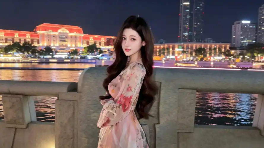3k卷发壁纸-夜景 - 水面-江边「哲风壁纸」