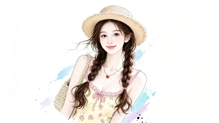 3k人像壁纸-夏日 - 少女-手绘「哲风壁纸」