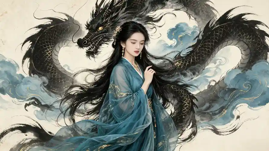 3k国风壁纸-玄幻 - 祥云-黑发「哲风壁纸」