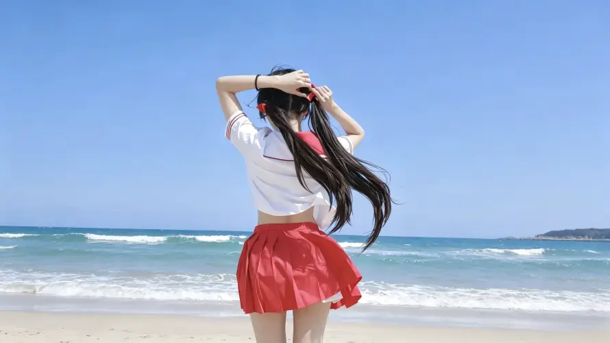 3k夏日壁纸-大海 - 好看-少女「哲风壁纸」
