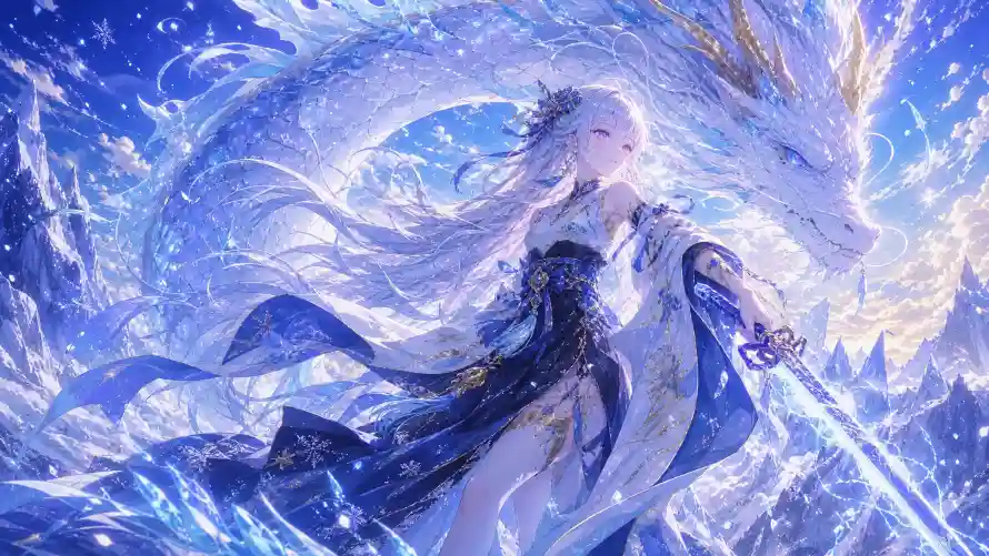 2k冷调壁纸-古风 - 少女-持剑「哲风壁纸」