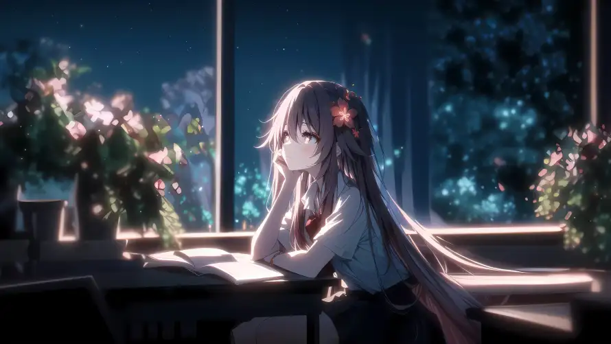 4k冷光壁纸-原神 - 夜晚-少女「哲风壁纸」