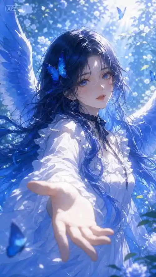 4k伸手壁纸 - 光影 - 少女 - 插画「哲风壁纸」