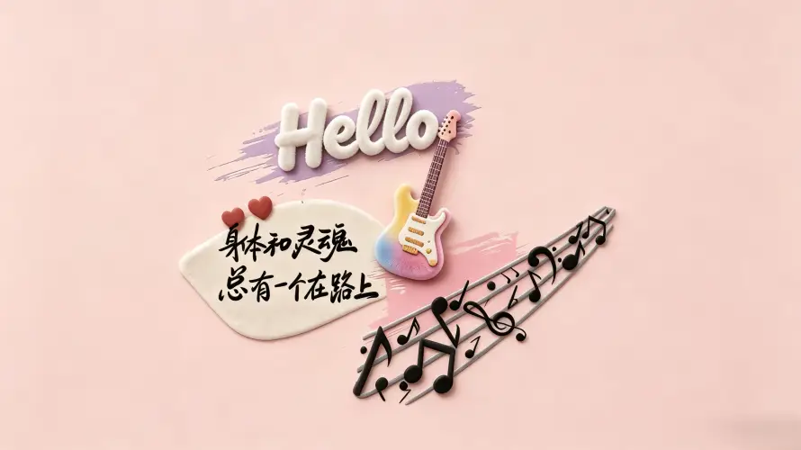 3k创意壁纸-吉他 - 插画-治愈「哲风壁纸」