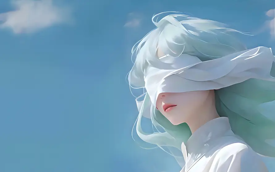 3k4K壁纸-少女 - 插画-清冷「哲风壁纸」
