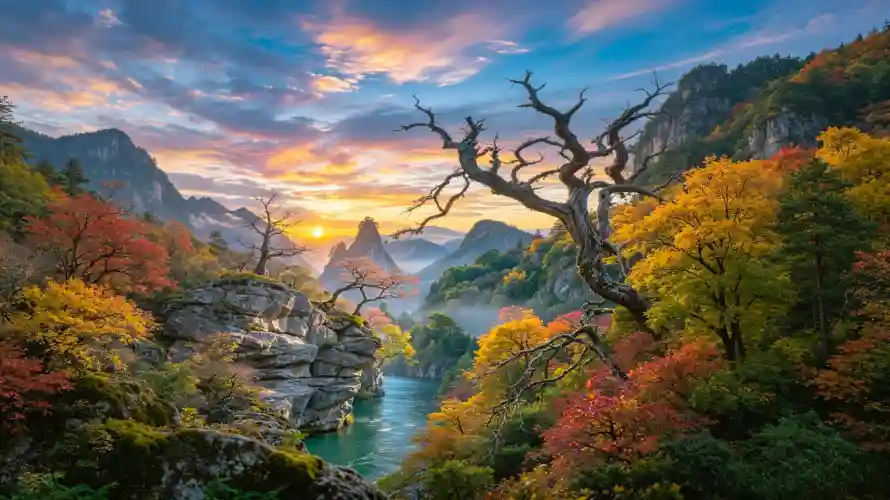 3k天空壁纸-山峰 - 山谷-峭壁「哲风壁纸」