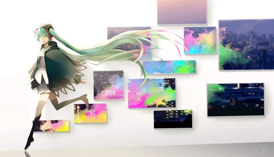 4k奔跑壁纸-少女 - 彩色-插画「哲风壁纸」
