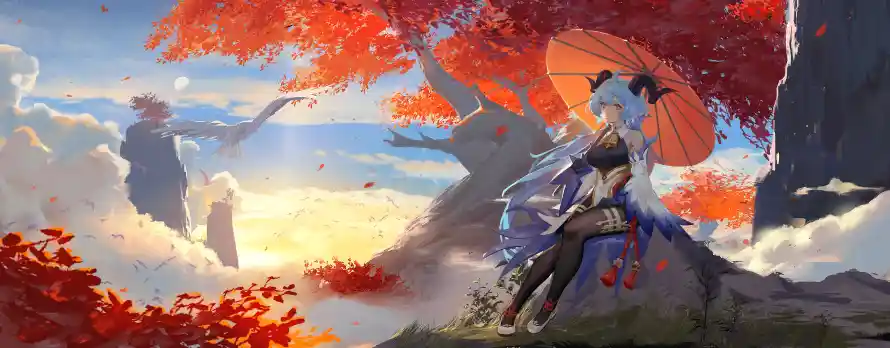 6k云海壁纸-原神 - 古风-夕阳「哲风壁纸」