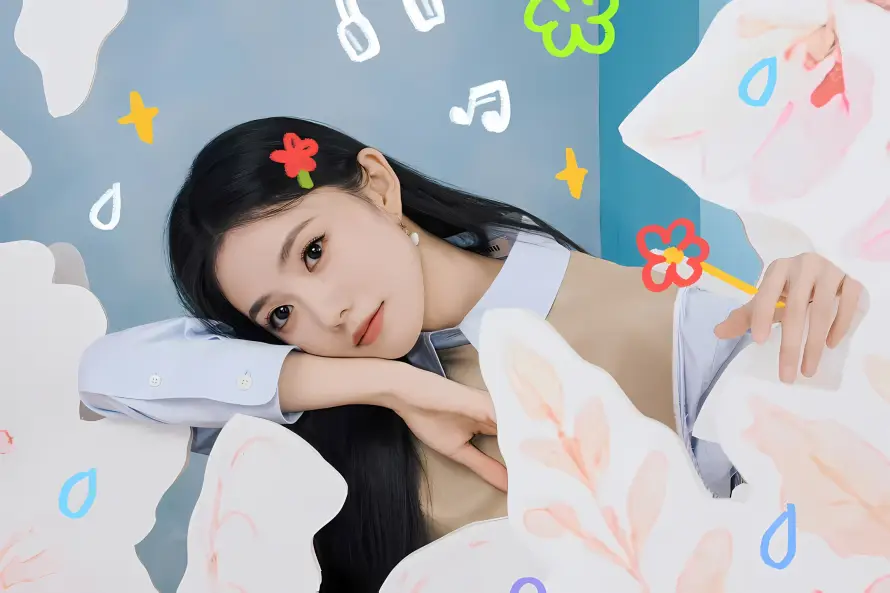 2k少女壁纸-托腮 - 明星-星星「哲风壁纸」